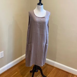 Eva Tralala Linen Dress, Medium, Natural